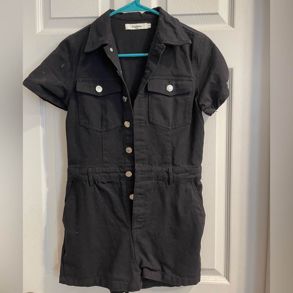 Black Denim Coveralls